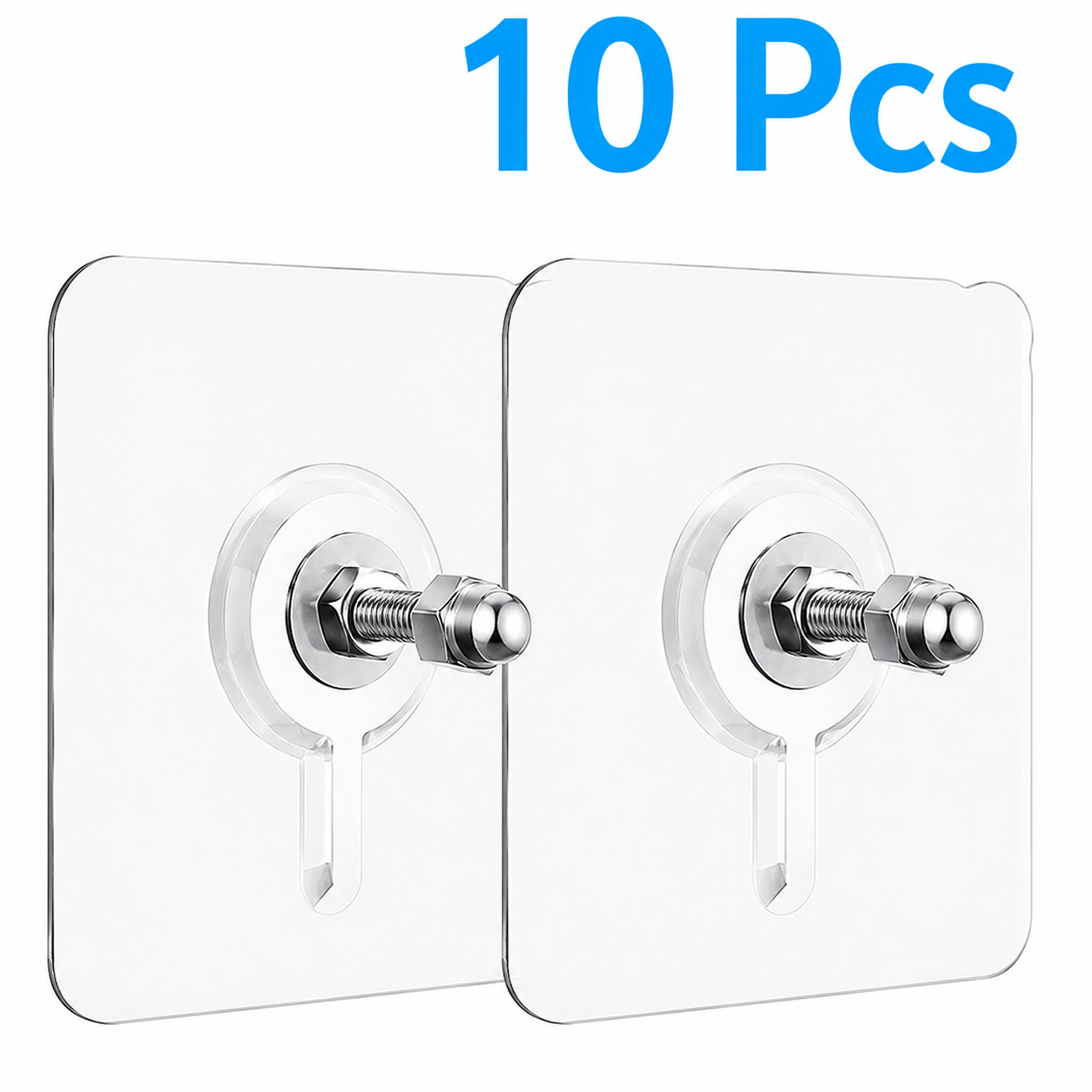 Pack of 20 Heavy Duty Transparent Adhesive Screw Hooks Waterproof Wall Mount Hooks for Kitchen, Bathroom & Home Organization