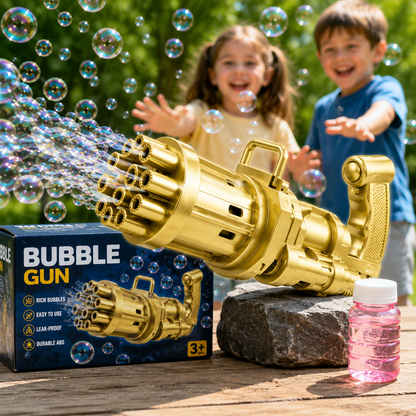Automatic Bubble Gun Machine Fun Outdoor Toy for Kids